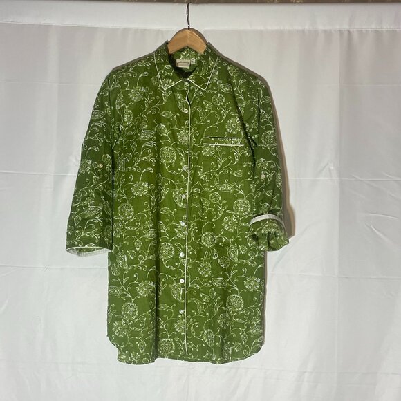 Julia Amory Dresses & Skirts - Julia Amory Husband Button Front Shirt Dress Cover Up Moss Petunia Small